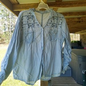 Embroidered Button Down